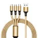 1 Meters 2m 3-in-1 Data Copper Core Nylon Braided Anti-stretch Multi-port Android V8 Type C 2a Fast Charge Mobile Phone_voghion.com