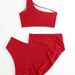 Damenbekleidung Badeanzug Split Bikini Einfarbig Einschultriger Badeanzug Weibliches Stückset_voghion.com