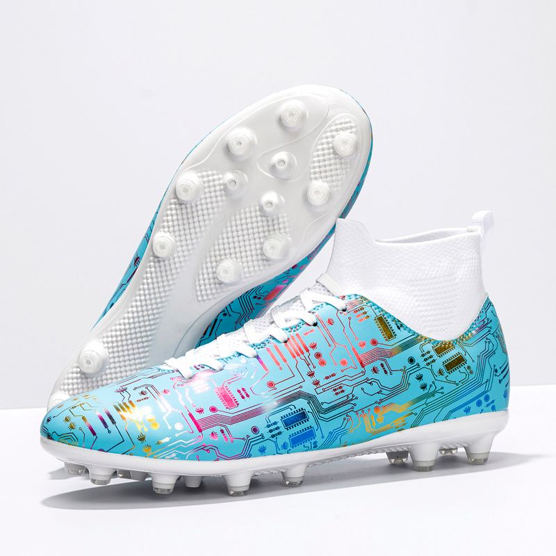 New Men Women Professional Football Boots Unisex Soccer Shoes Training Long Spikes Ankle Sport Sneakers Match Cleats_voghion.com
