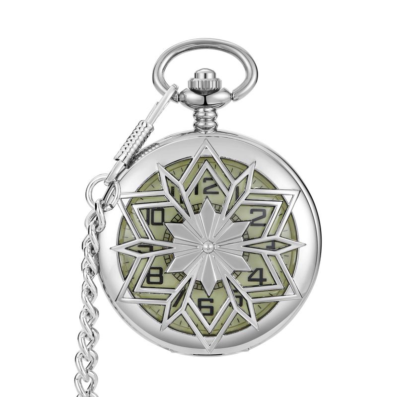 New Product Prismatic Hollow Flip Cover Roman Numerals Luminous Fully Automatic Mechanical Pocket Watch_voghion.com