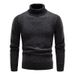 Men's Fleece-Lined High Neck Sweater - Warm Winter Knit Pullover With Soft Inner Fleece, Casual Loose Fit For Comfort & Style_voghion.com