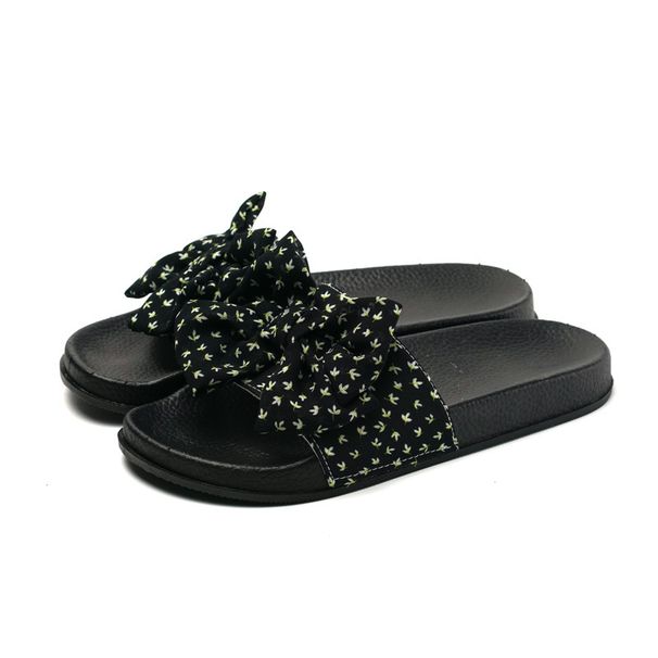 Butterfly Knot Spring Summer Spotted Indoor Slippers Outdoor Women's Open Toe Slide Sandals_voghion.com