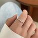 Sterling Silver Diamond Style For Female Niche Design, Index Finger With Stylish And Simple Style, Open Ring_voghion.com
