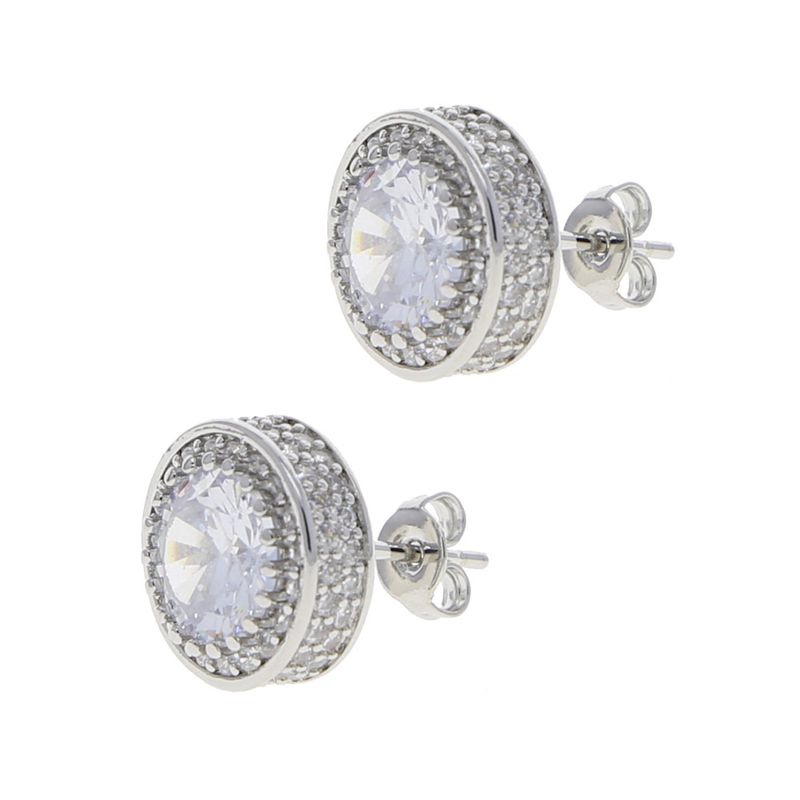 Ins Hip Hop Neue runde Zirkon Ohrringe Modische und einfache Diamant besetzte Herrenohrringe_voghion.com