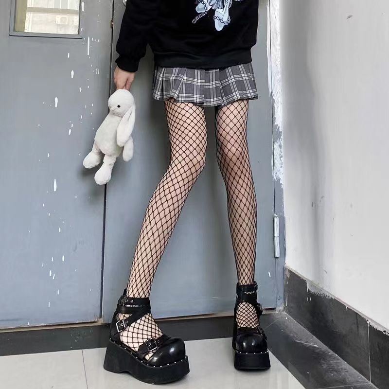 Dorință pură, inele negre pentru coapsă, șosete cu bretele cu fundă, tăietură subțire din dantelă de damă, șosete tub lung sexy JK spicy girl_voghion.com
