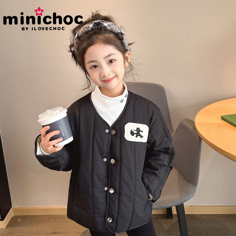 Minichoc Boys And Girls Letter Children's Jacket Thickened Korean Style Baby Coat Warm Cotton Clothing_voghion.com
