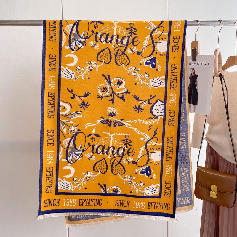 Autumn New  Cashmere Women's Cashew Tree Branch Flower Thick Fashion Warm Multi purpose Scarf Shawl_voghion.com