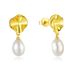 Pearl earrings earrings sterling silver plated with 14k gold Baroque earrings for women jewelry silver jewelry_voghion.com