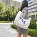 New Fashion Large Capacity Single Shoulder Canvas Women Tote Casual Shopping Fresh Letter Print Bag_voghion.com