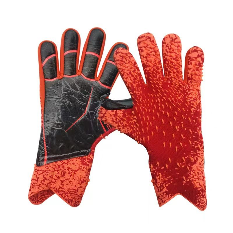 Guantes de portero de fútbol engrosados para niños y adultos, de látex, sin protección, para entrenamiento de dedos, guantes de portero de fútbol transpirables y cómodos_voghion.com