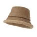 Winter Lamb Wool Leopard Print Fisherman For Women, Wide Brim Sunshade Bucket , Stylish Warm Thickened Plush Leather_voghion.com