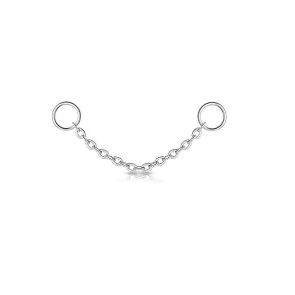 Unisex personality piercing ear bone studs ladies zircon tassel chain ear studs fashion earrings with chain_voghion.com