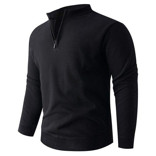 Britischer Herren-Strickpullover – Pullover mit halbem Reißverschluss, lockerer Passform, warm und stylisch – Modetrends_voghion.com