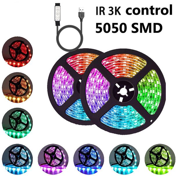 RGB-LED-Lichtstreifen, 18 LEDs/Meter – Smarte Bluetooth-App und Fernbedienung, DIY-schneidbar, 5050 SMD für Heimdekoration, TV-Hintergrundbeleuchtung, Partybeleuchtung_voghion.com