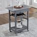Mobile Rolling Kitchen Island Trolley Serving Cart With Underneath Drawer & Slide-Out Wire Storage Basket_voghion.com