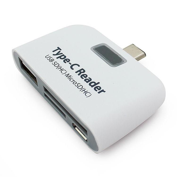 Multifunktionaler intelligenter 4-in-1-Hub vom Typ C 3.1, Ladeanschluss USB 2.0 Universal-C-Adapter OTG-Kartenleser_voghion.com