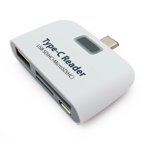 Multifunktionaler intelligenter 4-in-1-Hub vom Typ C 3.1, Ladeanschluss USB 2.0 Universal-C-Adapter OTG-Kartenleser_voghion.com