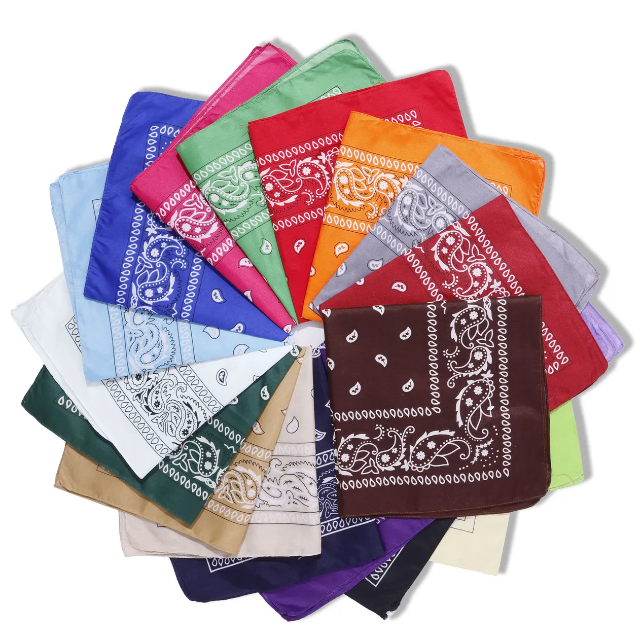 polyester paisley cashew flower square scarf hip hop outdoor cycling spot wholesale bandana headscarf_voghion.com
