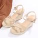 Women's shoes cross-strap hemp rope comfortable summer new wedge sandals open toe_voghion.com