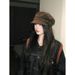Suede Fringe Women's Beret, 2025 Fall/Winter New Octagonal Hat_voghion.com