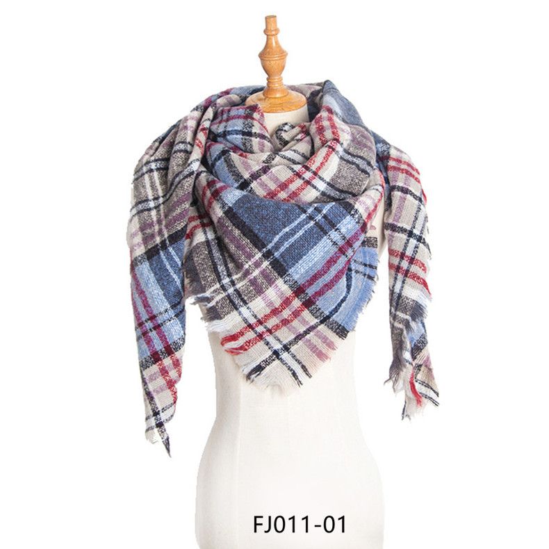 Scialle unisex piccolo quadrato a quadri Sciarpa bavaglino da donna_voghion.com