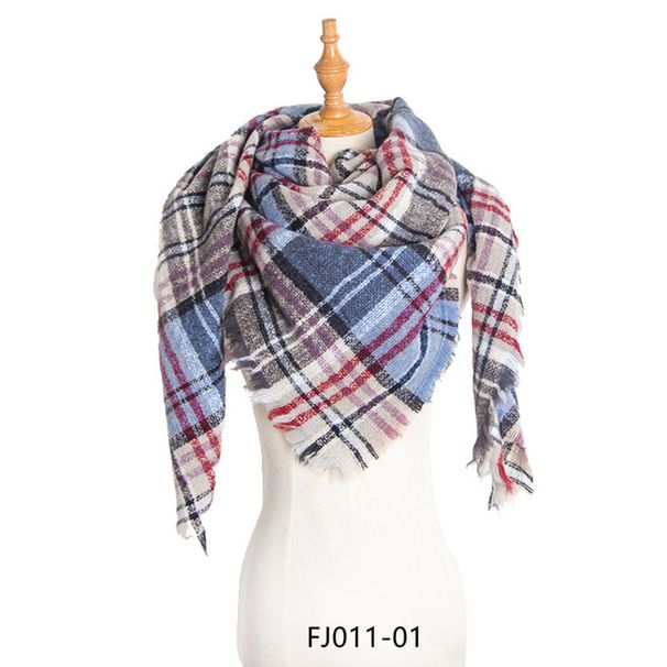 Scialle unisex piccolo quadrato a quadri Sciarpa bavaglino da donna_voghion.com