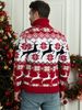 Women's couple Christmas sweater crew-neck moose jacquard turtleneck long-sleeved sweater_voghion.com