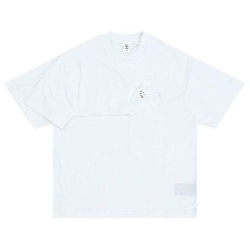 Men's Clothing Spring And Summer New Fashion Brand Wang Jiaer's Creative Irregular Two Piece Short Sleeved T Shirt For Men_voghion.com