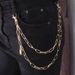 Men's Punk Style Multi-Layer Chain Jeans Accessory, Vintage Lock Design Waist Chain For Stylish Outfits_voghion.com