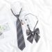 JK Camicia Grigia Decorazione Stile College Fiocco No-Tie Cravatta Annodata a Mano da Donna per Studenti Uomo_voghion.com