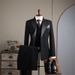 Erkek Giyim Kruvaze Takım Elbiseler Slim Fit Kruvaze Takım Elbise Seti - Damat ve Sağdıçlar İçin Düğün Smokini, İş Resmi Blazer ve Pantolon (Siyah)_voghion.com