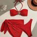 Women's Clothing Sexy Tube Top Three Piece Bikini Swimsuit Female Suit_voghion.com