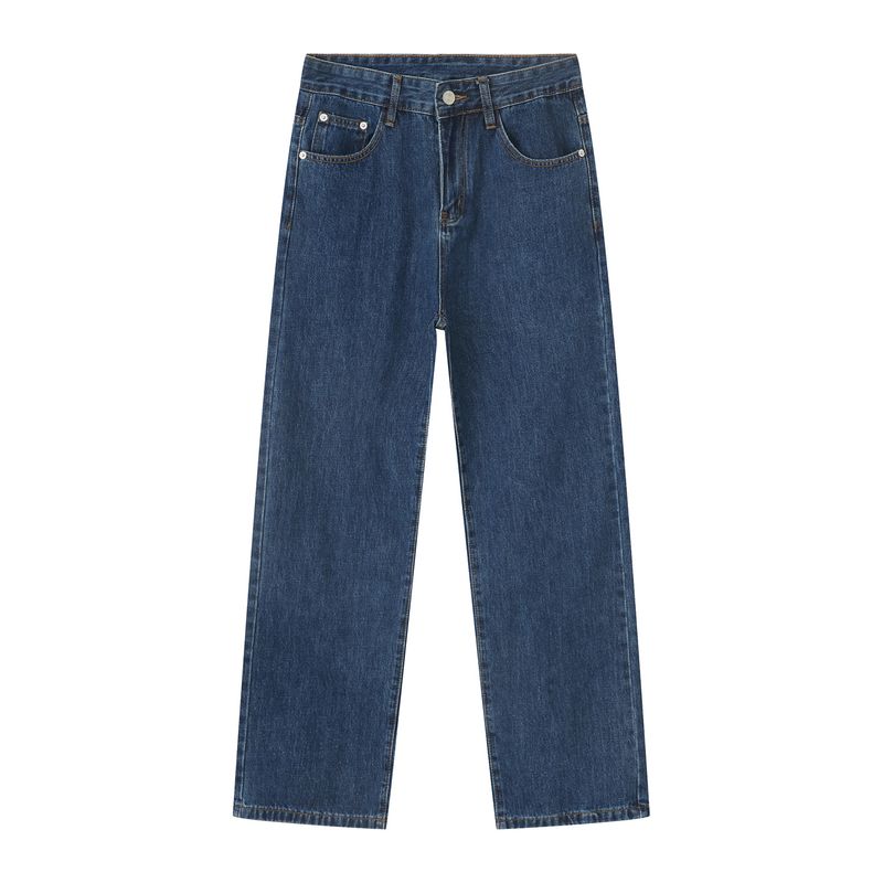 Vêtements pour hommes | Automne Nouvelle veste droite ample couleur unie courte à glissière en jean_voghion.com