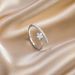 Zircon For Women, Personalized Five-Pointed Star Open Adjustable Index Finger Knuckle Ring, Minimalist Style, Niche Ins_voghion.com