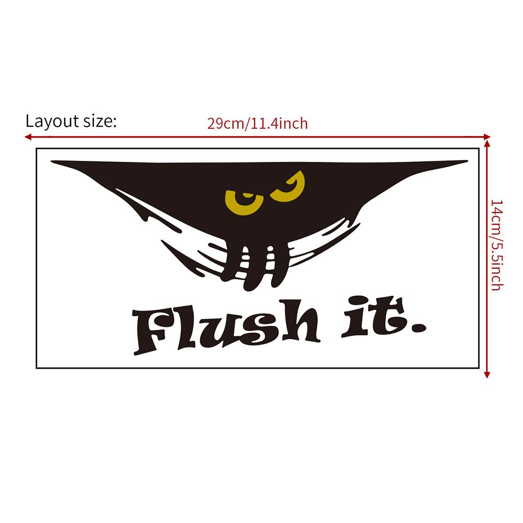 Spookgezicht toilet Spoel het zwart PVC N1402 aangepaste studeerkamer decoratie muursticker_voghion.com