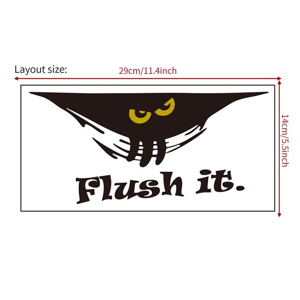 Spookgezicht toilet Spoel het zwart PVC N1402 aangepaste studeerkamer decoratie muursticker_voghion.com