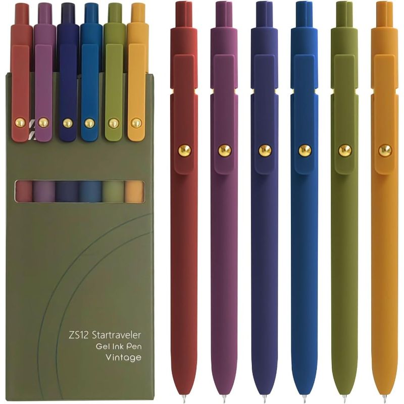 Gel Pens 6 Pcs 0.5mm Fine Point Smooth Writing Pens Cute Pen HighEnd Series Black Ink Pen For Journaling Note Taking School Off_voghion.com