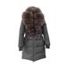 Luxury Long Puffer Coat With Fox Fur Collar – Elegant Belted Winter Jacket, Warm Duck Down, Slim Fit, Timeless Style For Women_voghion.com