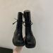 Chunky Heel French British Style Lace-up Martin Boots For Women 2025 Autumn New Model_voghion.com