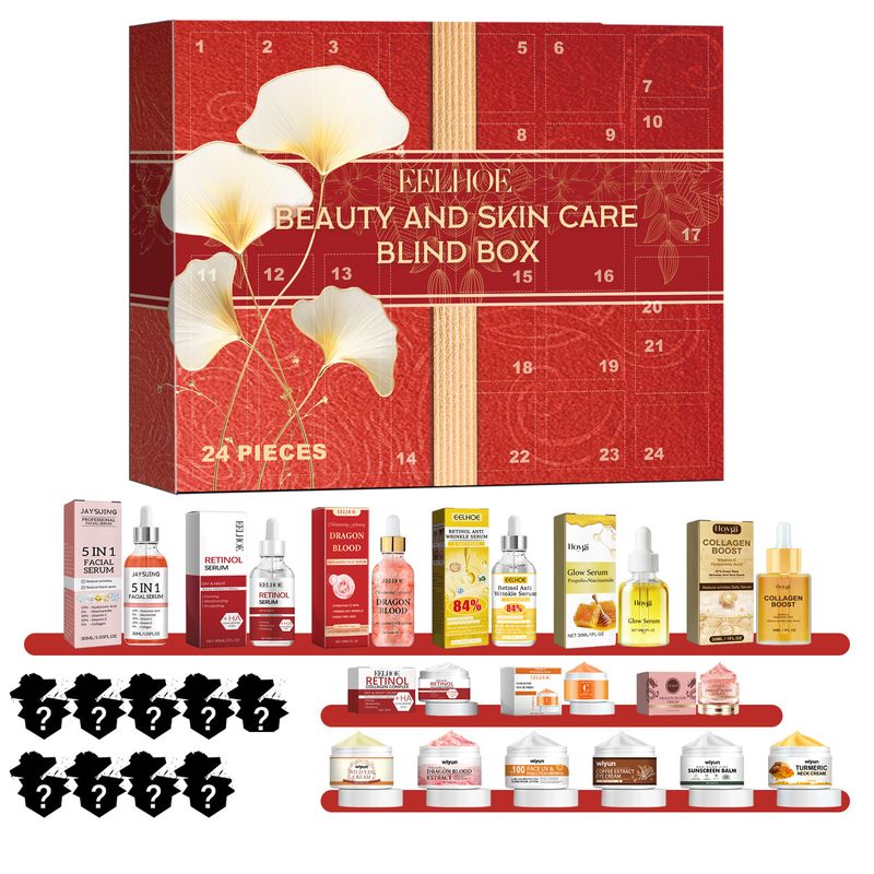 Coffret aveugle de maquillage de beauté à 24 cellules Soin hydratant de la peau Coffret aveugle de soins de la peau à 24 cellules_voghion.com