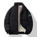 Men's Clothing Contrast Color Stitching Plus Velvet Winter Fleece-Lined Color Block Stand Collar Jacket - Stylish Unisex Casual Coat For Cold Weather_voghion.com