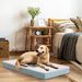 Cama ortopédica para perros grandes - Jaula impermeable grande con funda extraíble y lavable, soporte de espuma tipo huevera y base antideslizante, color gris_voghion.com