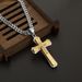 Riipus kaulakoru ruostumattomasta teräksestä valmistettu miesten monikerroksinen risti timantti-zirkoniriipuksella suosittuja koruja_voghion.com