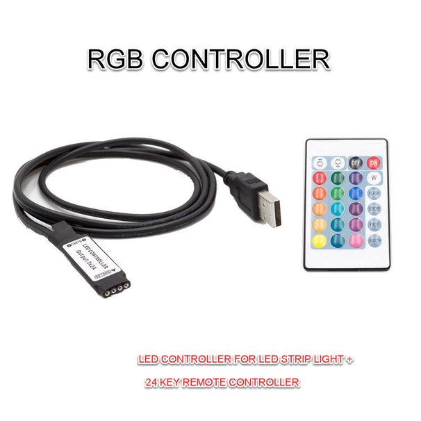 BANDE LED 5 V 1 m à 5 m avec alimentation USB, éclairage arrière du téléviseur, RVB, changement de couleur, avec télécommande_voghion.com