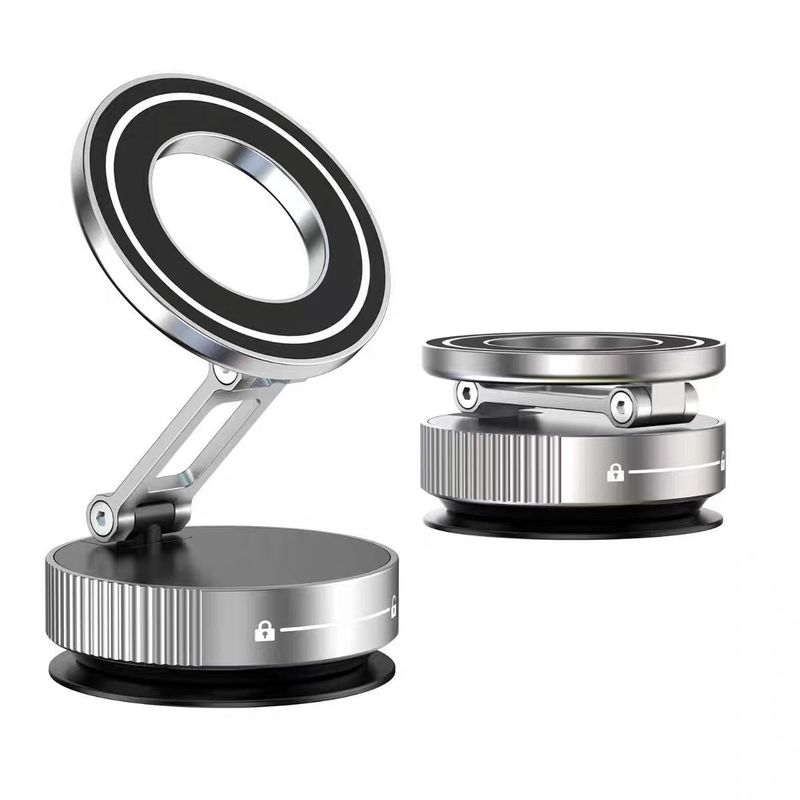 Vacuum Suction Cup Phone Holder Strong Magnetic Adsorption Car Dashboard Navigation Shockproof Rotating_voghion.com