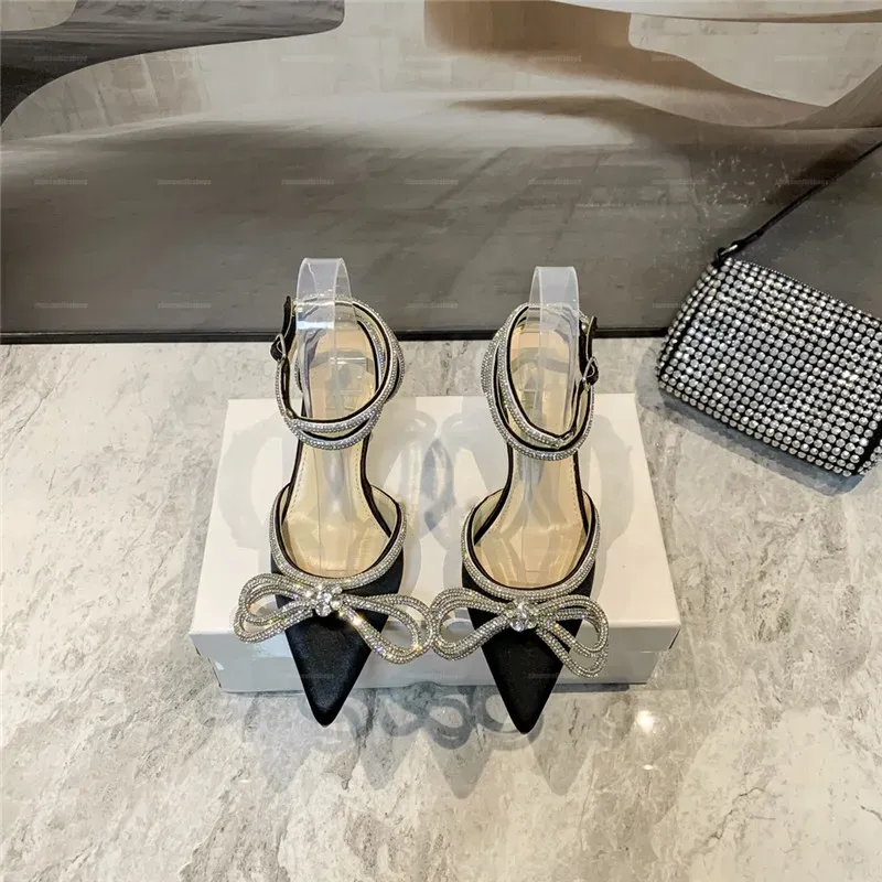 MACH Designer femeie pantofi rochie cu strasuri femei pantofi cristal bowknot satin vară damă pantofi din piele naturală cu tocuri înalte pantofi pentru bal de absolvire_voghion.com