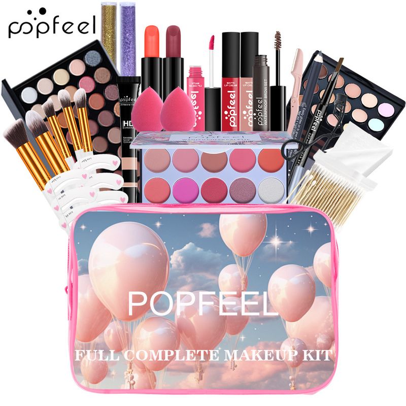 Make-up-Sets Exklusives POPFEEL Make-up-Set Lidschatten Rouge Lippenstift Kosmetik Kombination Geschenkbox KIT005B_voghion.com