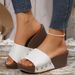 Summer Women's Platform Wedge Slides - Wide Width One Strap Chunky Sole Sandals For Casual Comfort_voghion.com