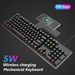 Farfi K118 Wired Quick Response Phone Wireless Charging 104 Key Caps Gaming Blue Axis Mechanical Keyboard for Desktop_voghion.com