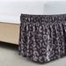 Brown Gray Leopard Print Bed Skirt Single Piece Elastic Pleated Bed Apron Hotel Linen Bedside Skirt_voghion.com